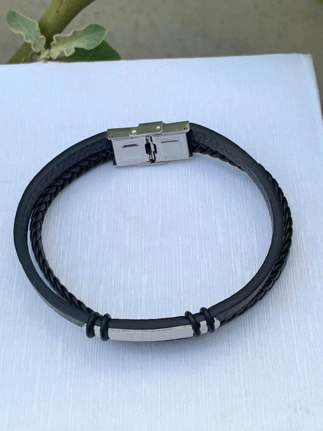 Premium Leather Braided Bracelet – Black empirewaers.store