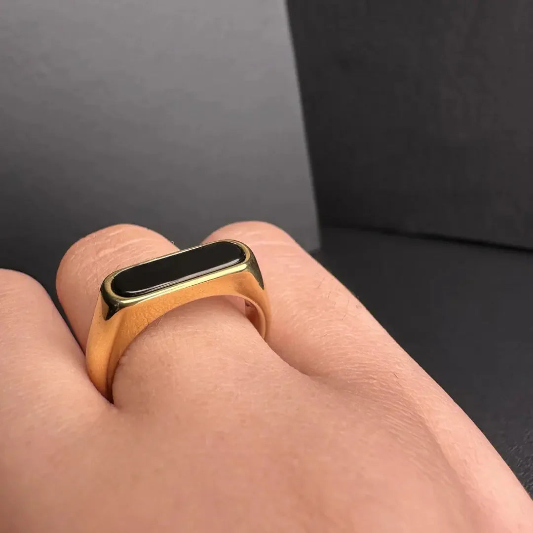 Golden Bar Ring Stainless Steel For Men empirewaers.store