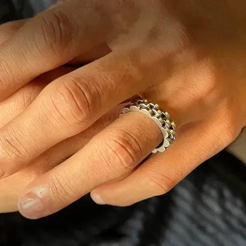Silver Tank Chain Ring For Men empirewaers.store