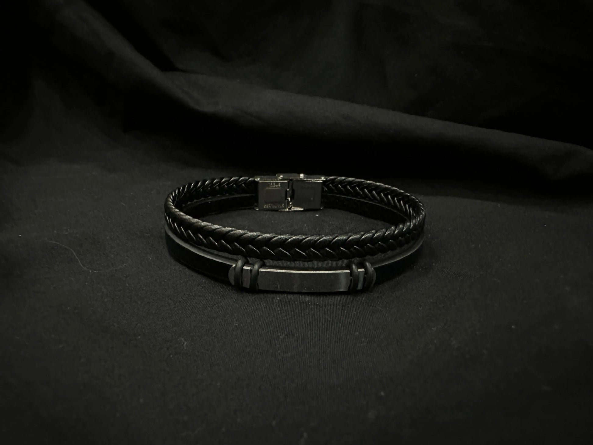 Premium Leather Braided Bracelet – Black empirewaers.store