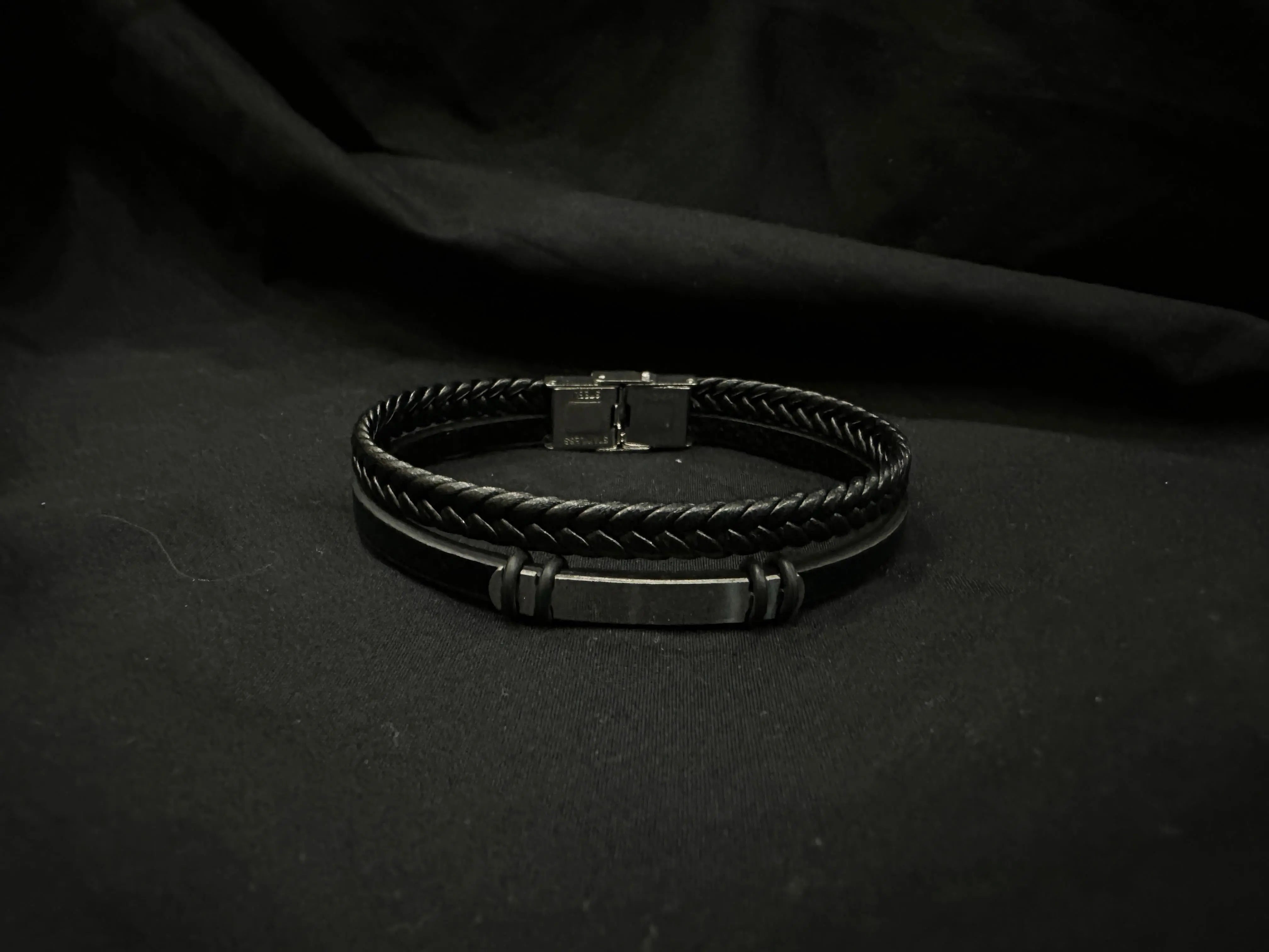 Premium Leather Braided Bracelet – Black empirewaers.store