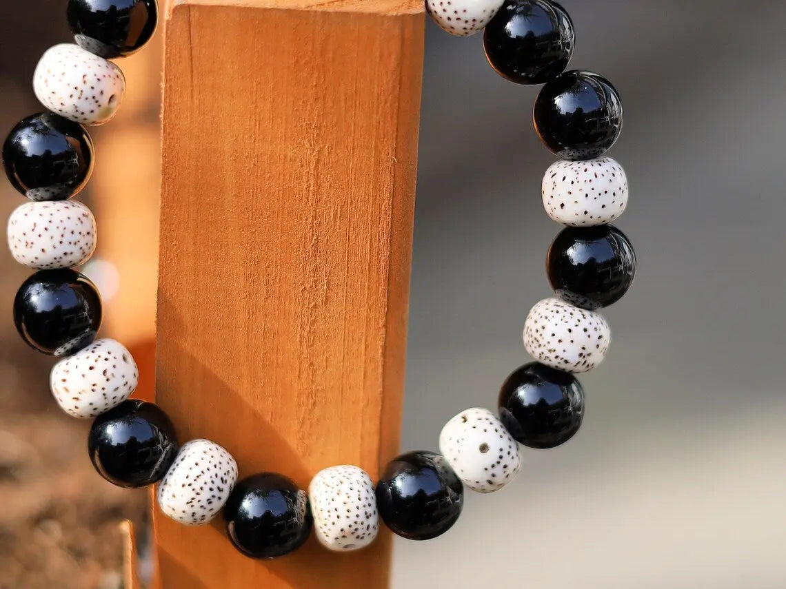 Black White Beads Bracelet empirewaers.store