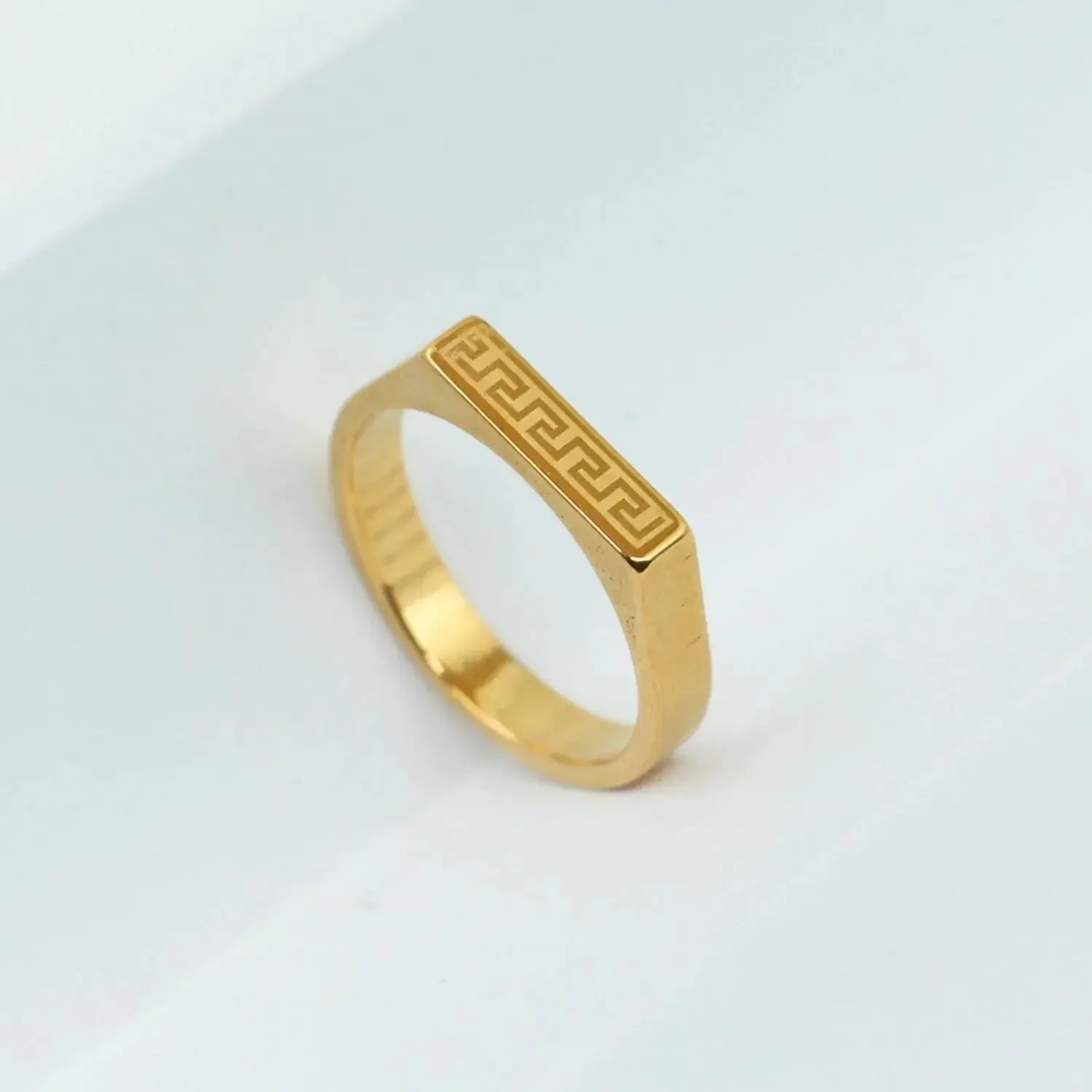 Versace Ring Stainless Steel Ring For Men (Golden & Black) empirewaers.store