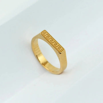 Versace Ring Stainless Steel Ring For Men (Golden & Black) empirewaers.store