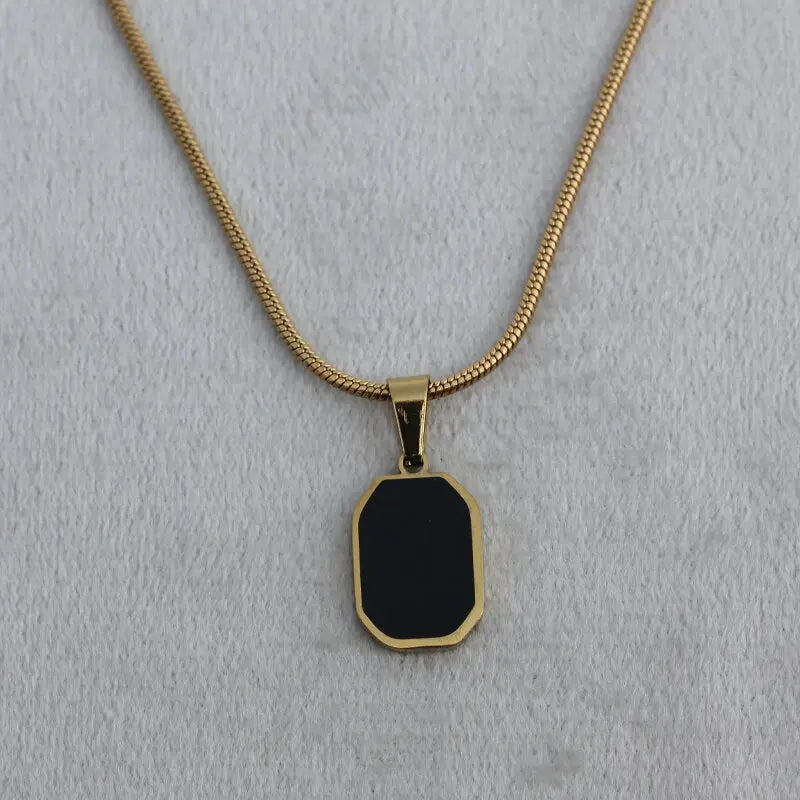 Golden Stone Black Chain Stainless Steel empirewaers.store