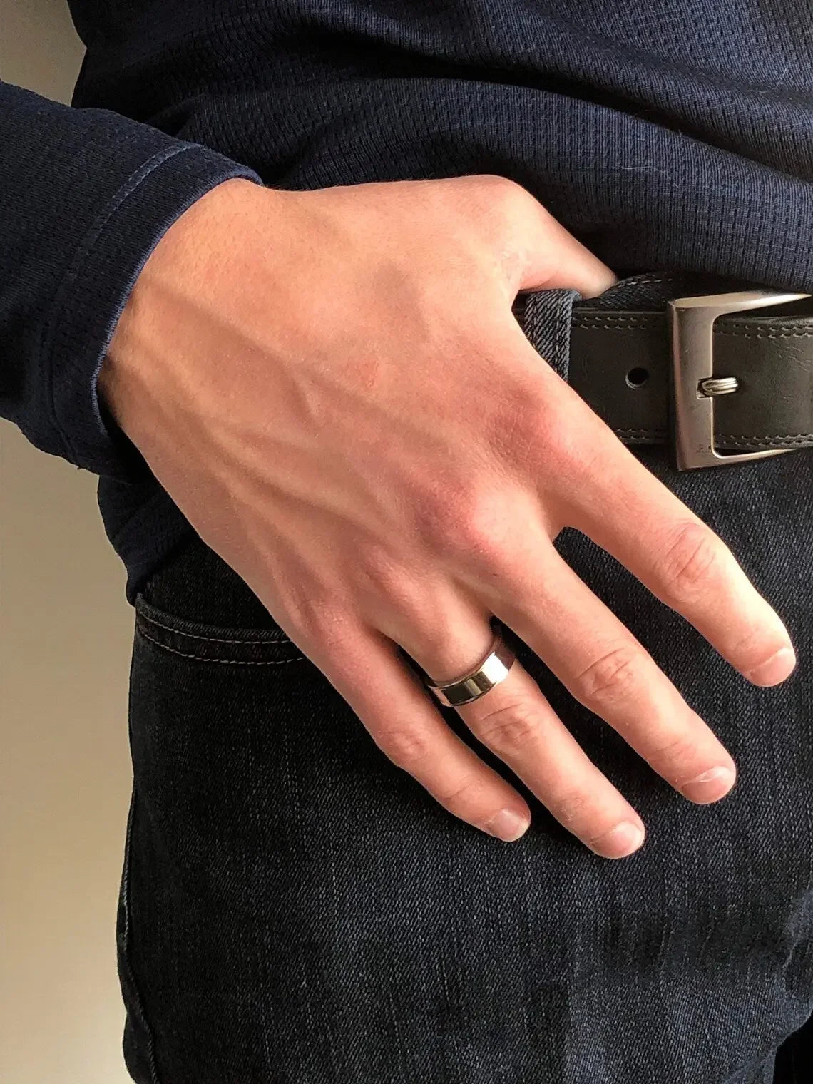 Men Rin Stainless Steel (Black & Silver ) empirewaers.store