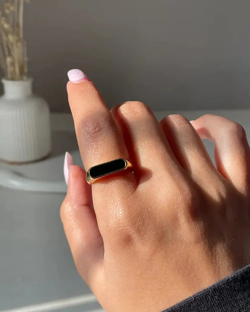 Golden Bar Ring Stainless Steel For Men empirewaers.store