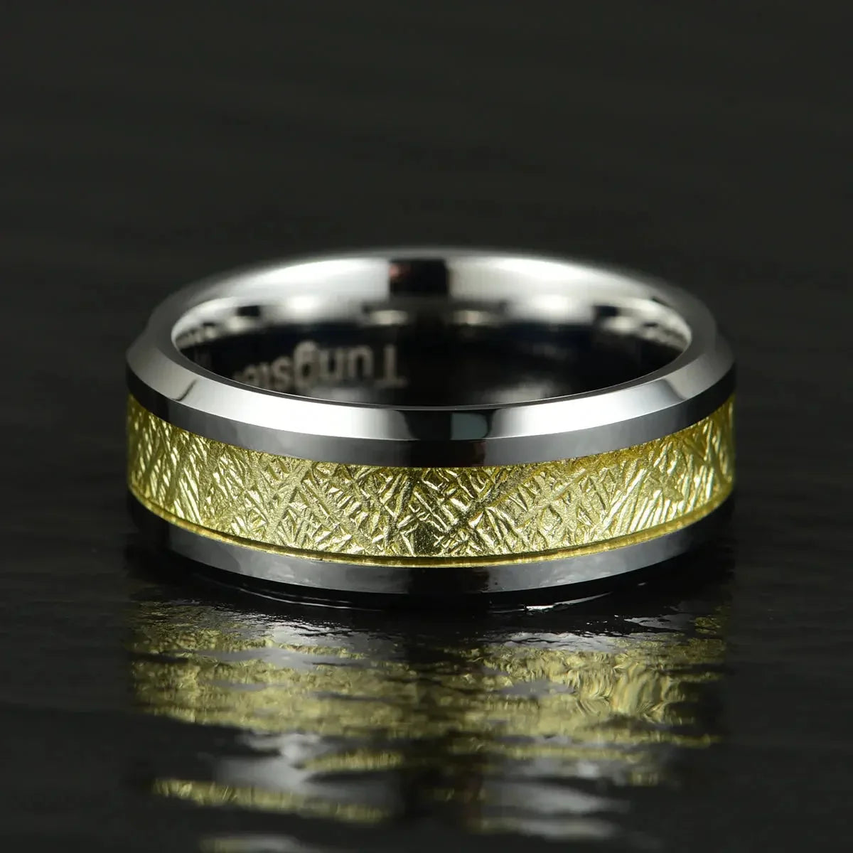 Stainless Steel Golden Silver Ring For Men empirewaers.store