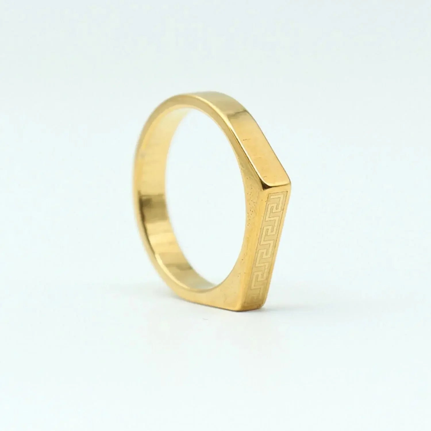 Versace Ring Stainless Steel Ring For Men (Golden & Black) empirewaers.store
