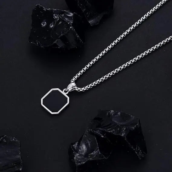 Silver Stone Chain Stainless Steel empirewaers.store