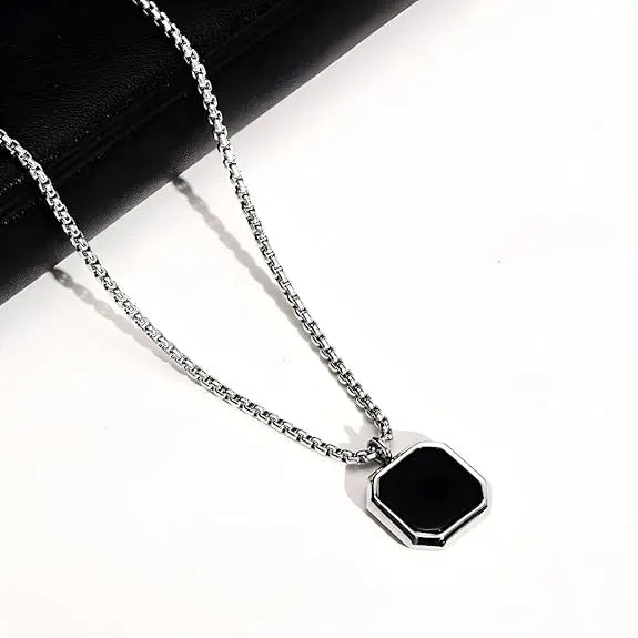 Silver Stone Chain Stainless Steel empirewaers.store